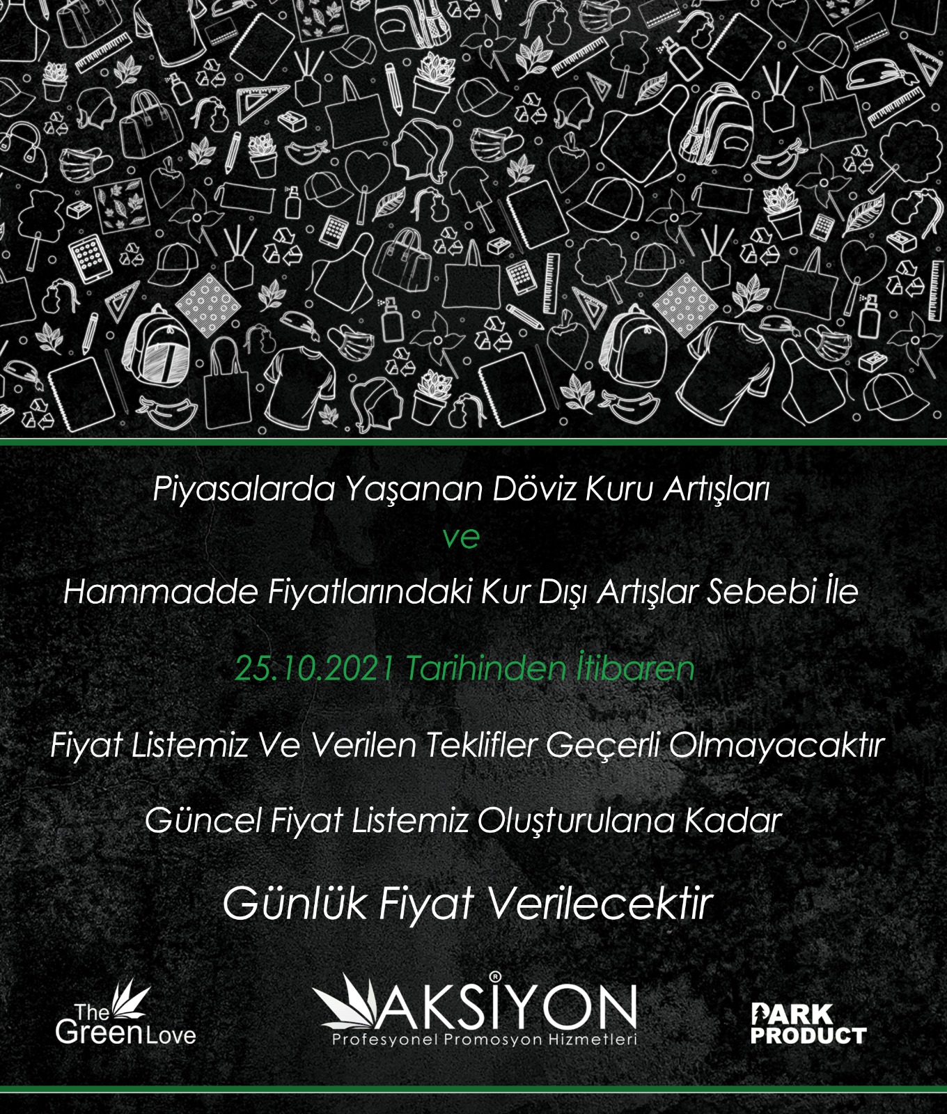 Ürün Fiyatlarında Değişiklik