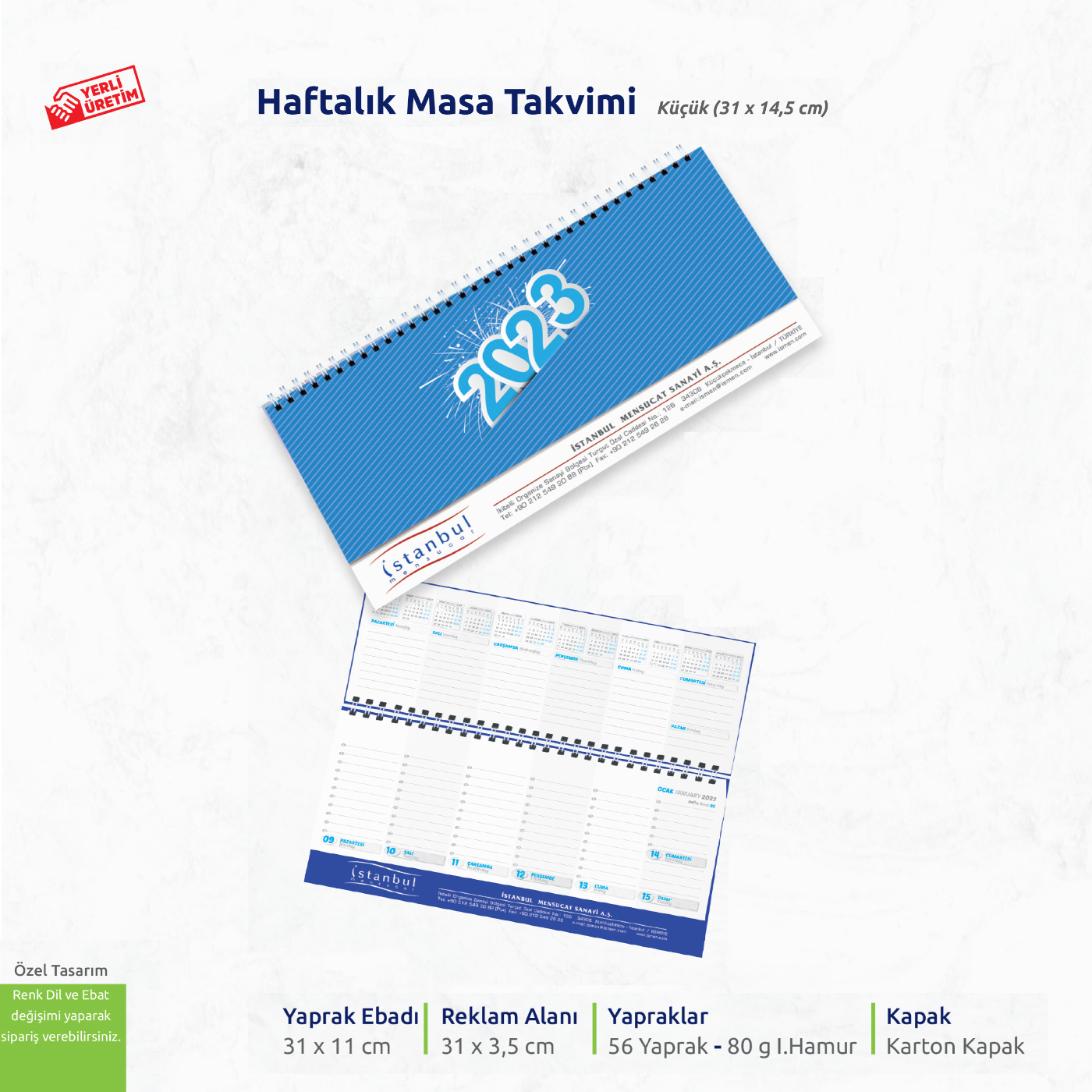 Haftalık Masa Takvimi (Küçük)