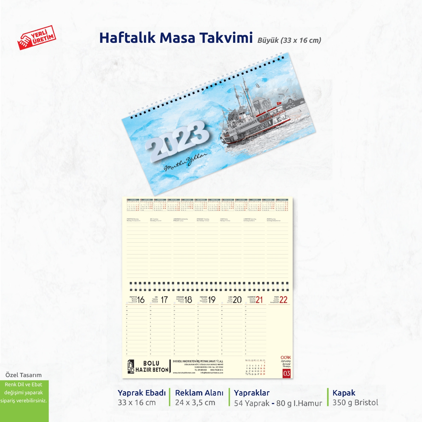 Haftalık Masa Takvimi (Büyük)