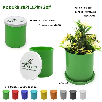 Kapaklı Bitki Dikim Seti - Yuvarlak