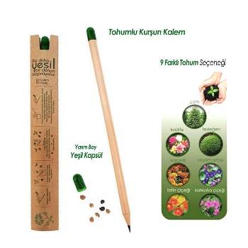 Kısa Yeşil Kapsüllü Tohumlu Kurşun Kalem