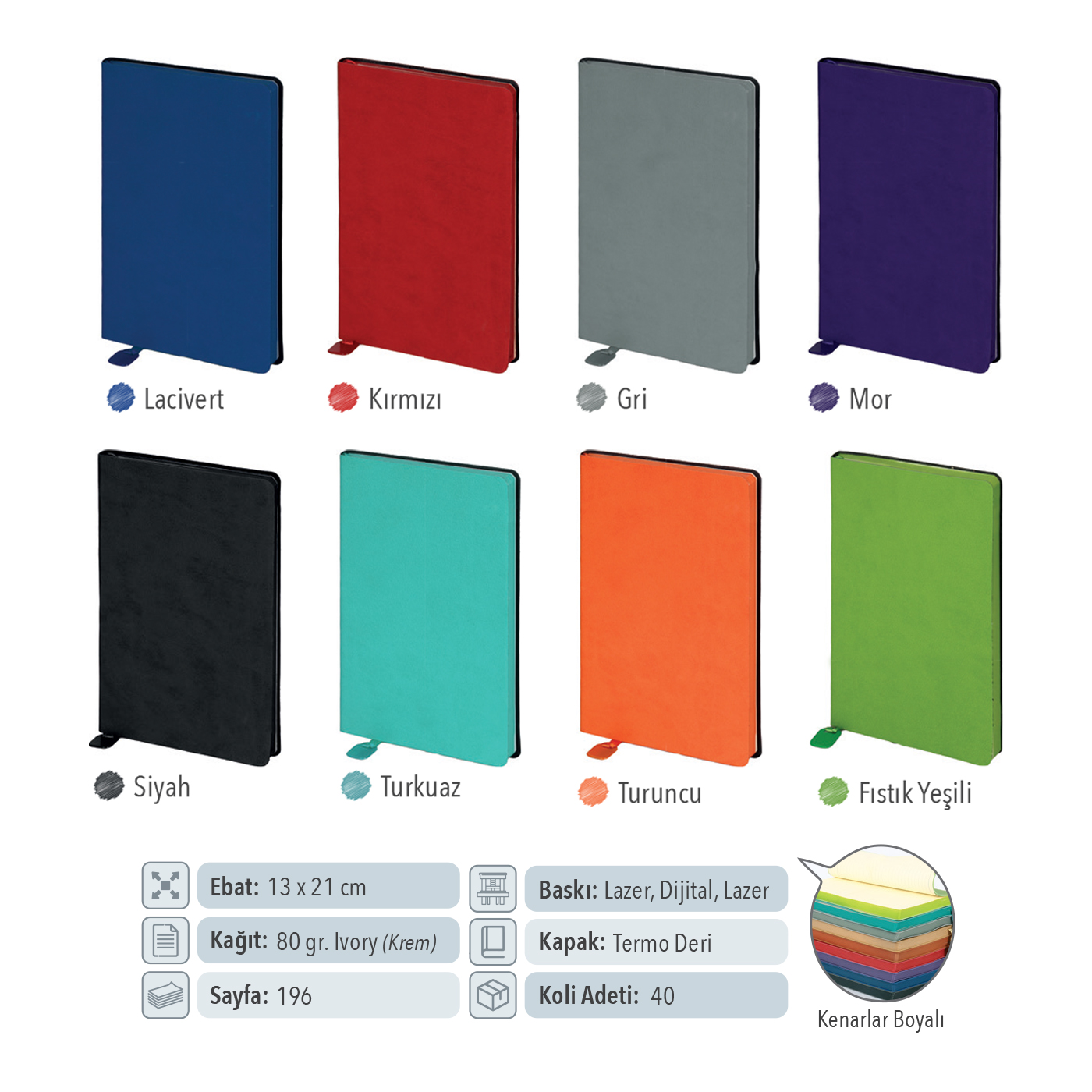 Termo Deri Yumuşak Kapak Tarihsiz Defter