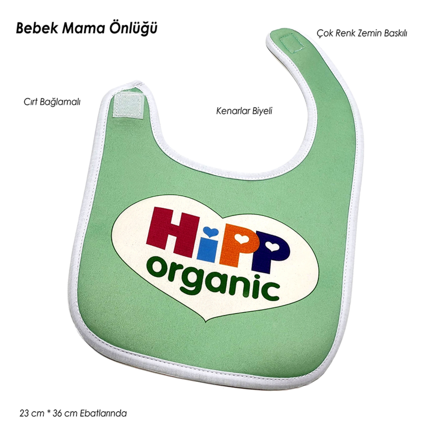Promosyon Dayanıklı Lamine Kumaş Bebek Mama Önlüğü