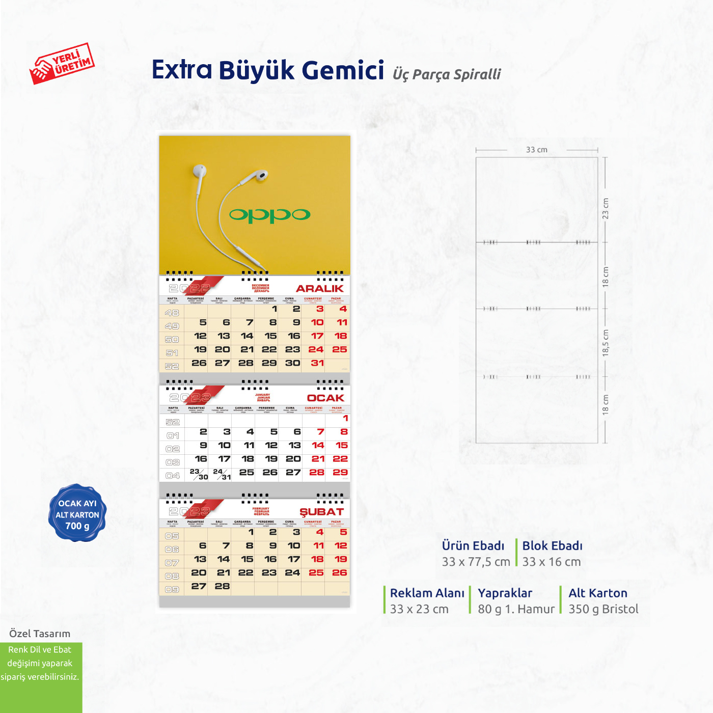 Büyük Gemici Extra Üç Parça Spiralli 