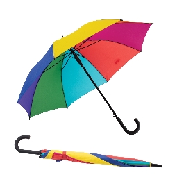 Gökkuşağı Renkli Fiber Glass Kırılmaz Şemsiye