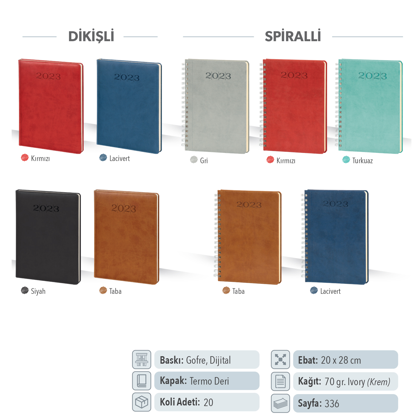 Dikişli Spiralli Günlük Ajanda