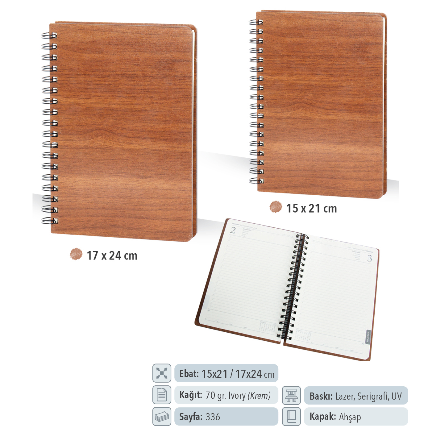 Ahşap Kapak Günlük Ajanda