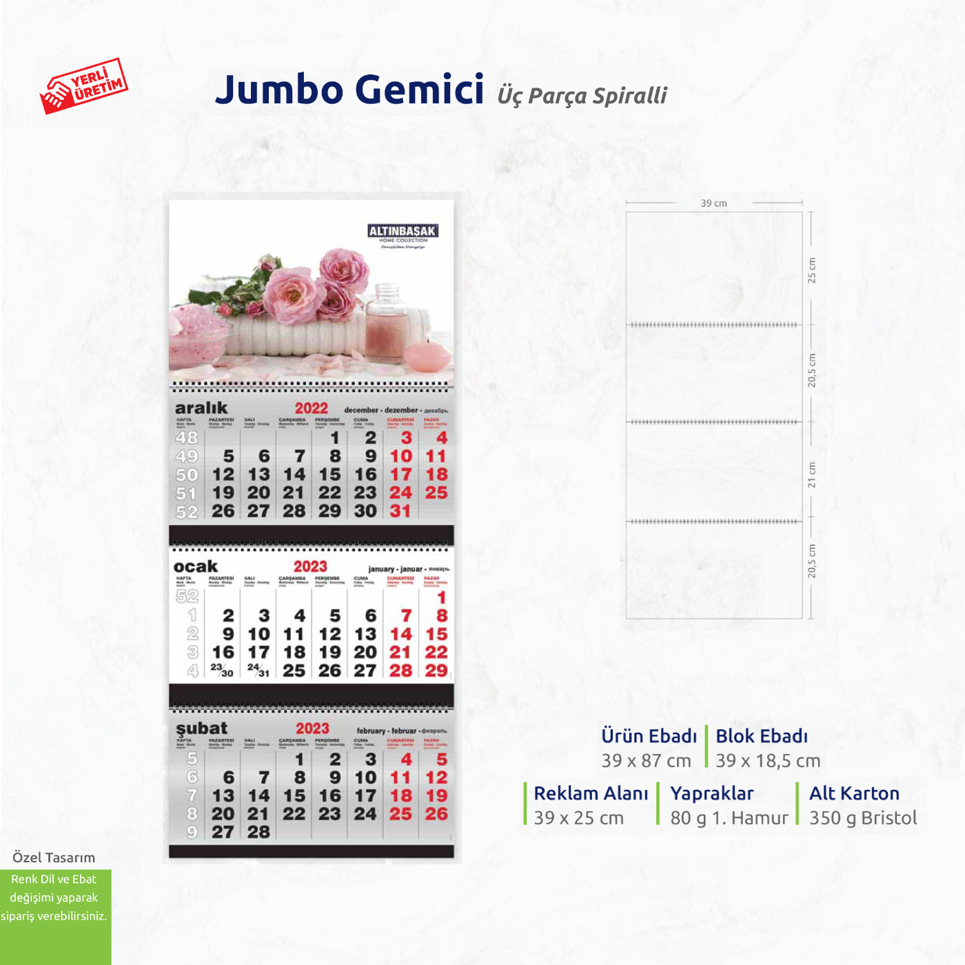 Jumbo Gemici Üç Parça Spiralli 