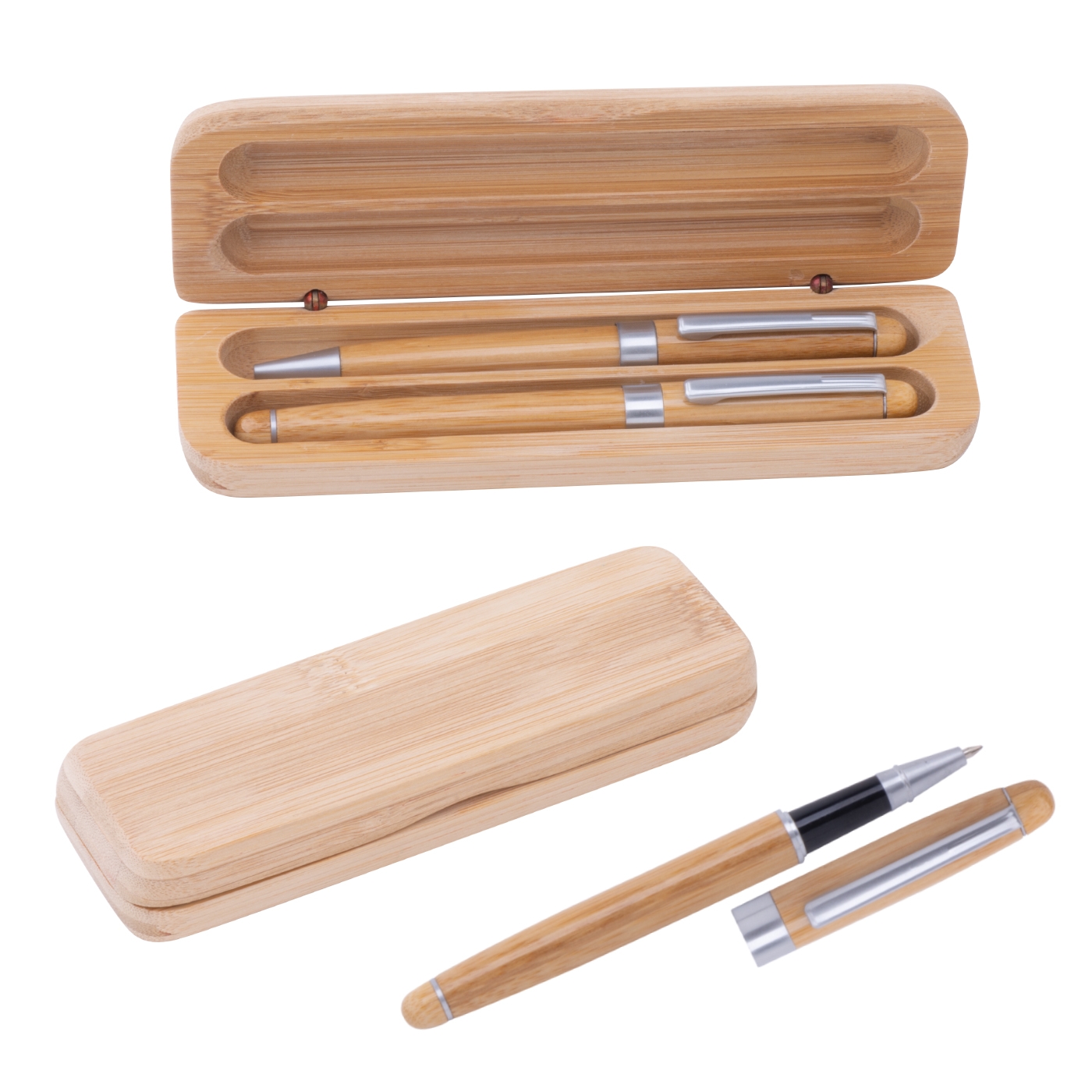 İkili Ahşap Roller ve Tükenmez Kalem Seti