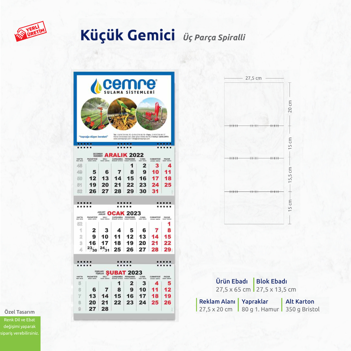 Küçük Gemici 3 Parça Spiralli 