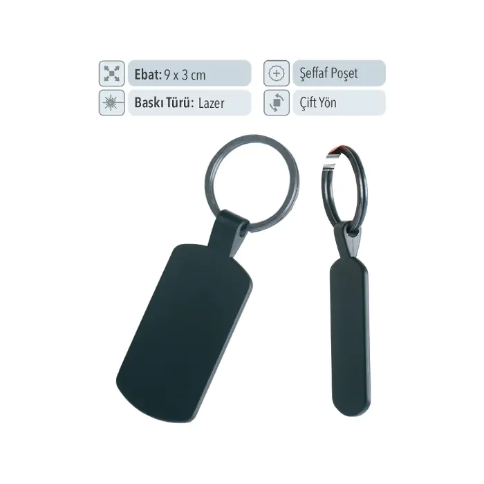 37110 - Halkalı Model Siyah Renk Anahtarlık