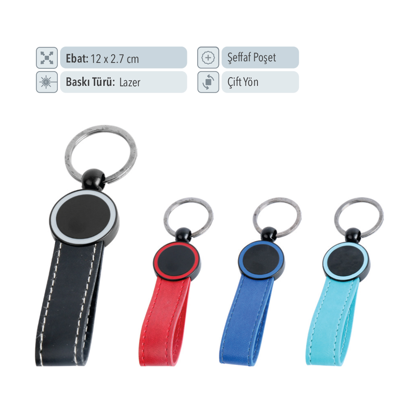 Metal Deri Anahtarlık