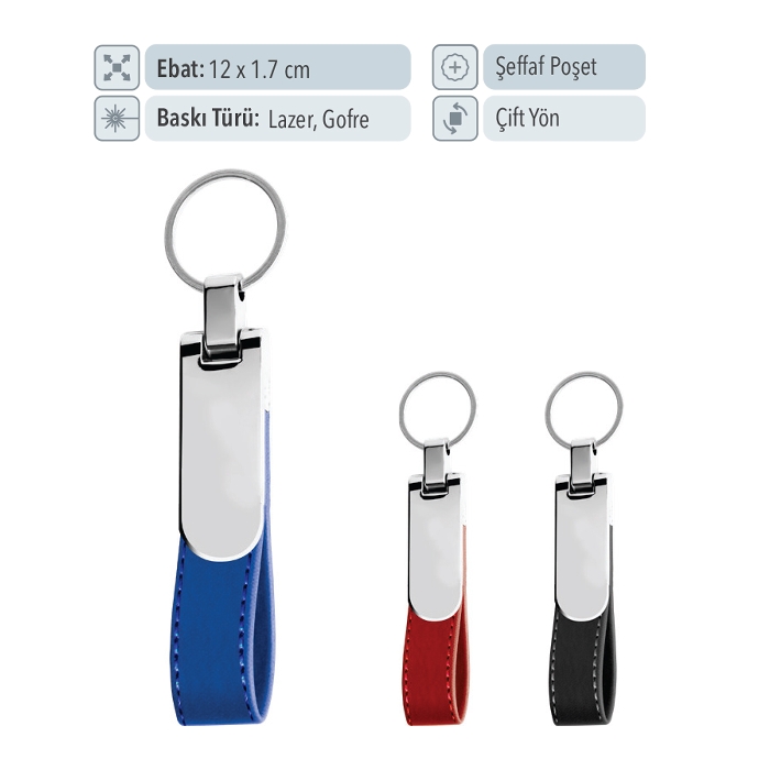 37026 - Benzersiz Şıklık Metal Deri Anahtarlık