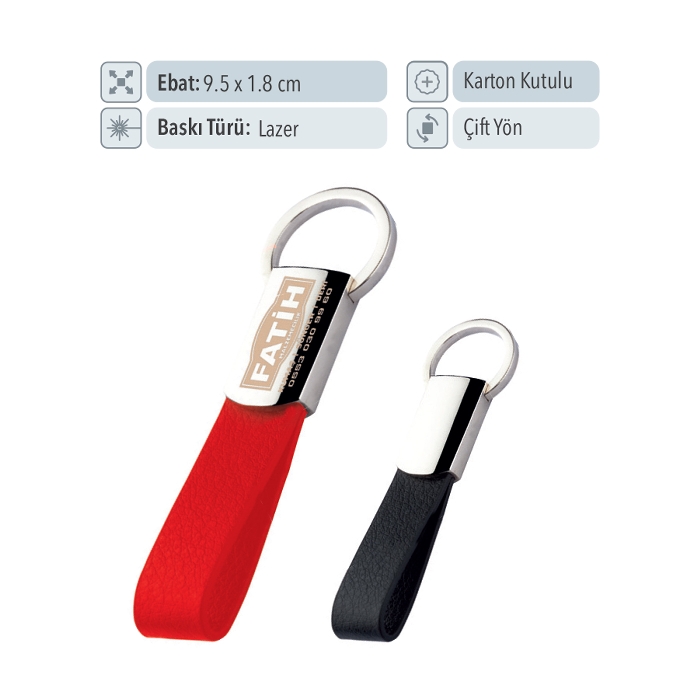 37068 - Promosyon Farklı Tasarım Metal Deri Anahtarlık
