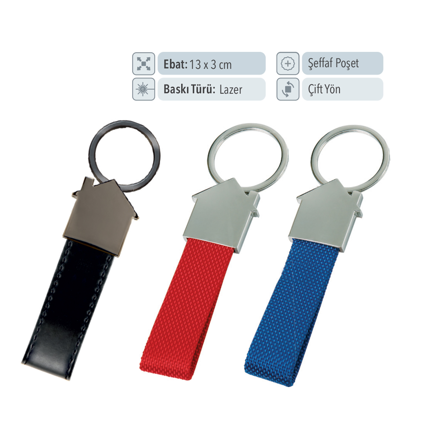 Metal Deri Anahtarlık