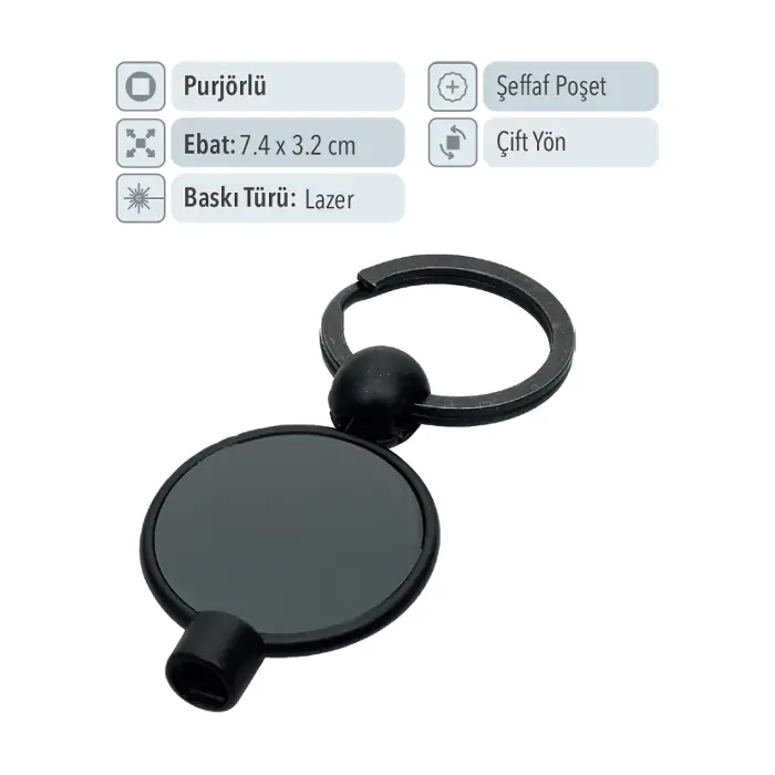 37090 - Metal Purjör Anahtarlık ile Sade Şıklık