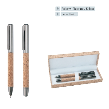 30887 - Şıklık İçin Promosyon Roller ve Tükenmez Kalem Seti