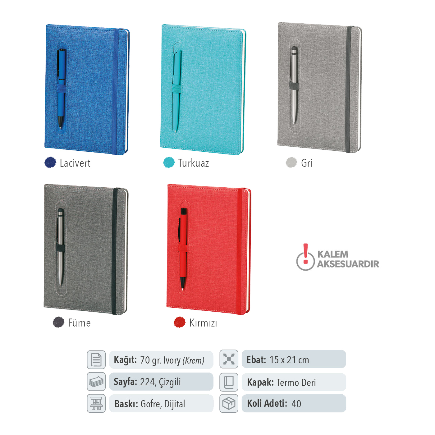 Termo Deri Tarihsiz Defter 