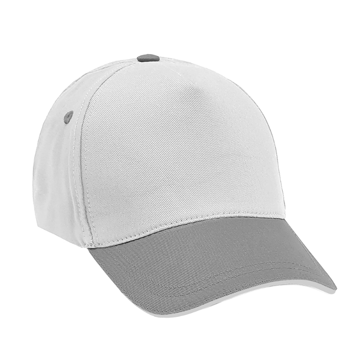 Beyaz Gövde - Gri Siper Pamuk Şapka