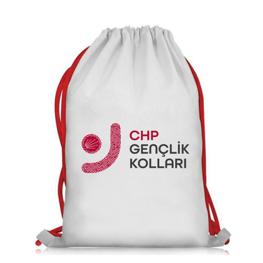 CHP Logo Baskılı İp Büzgülü Çanta