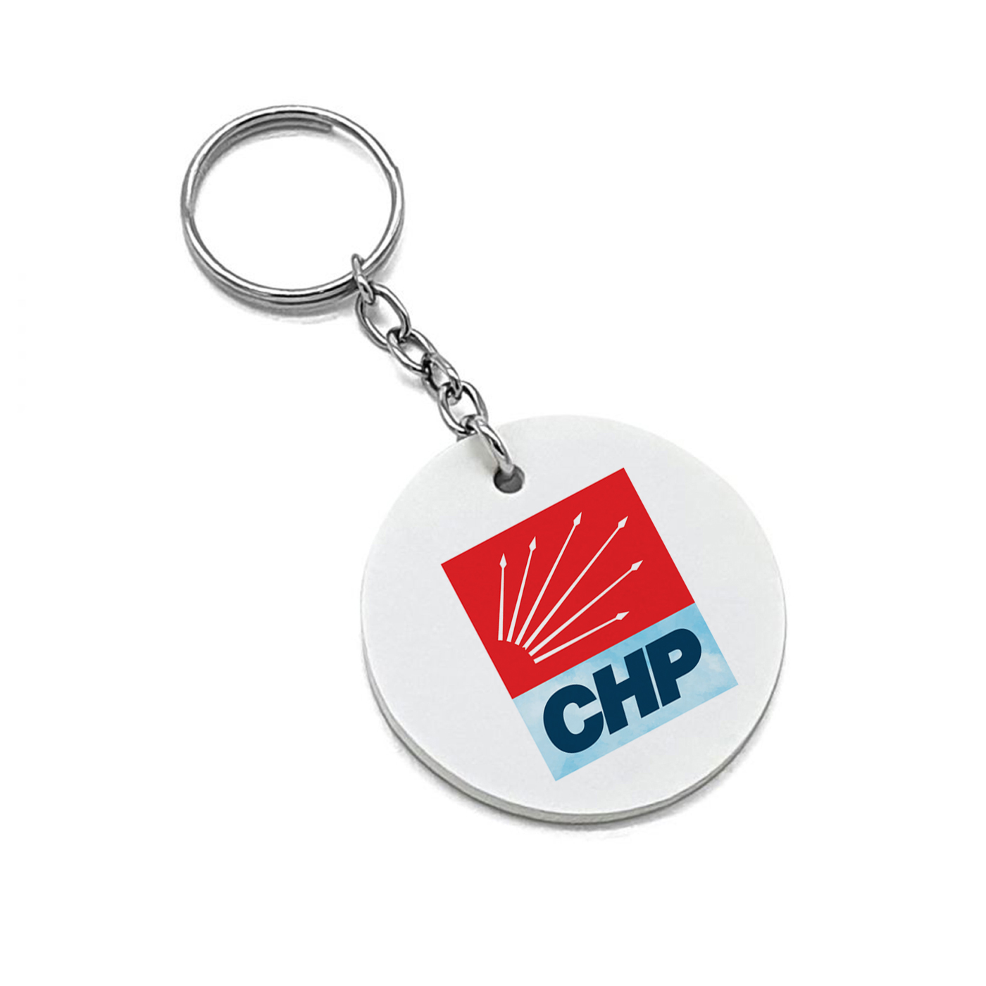 CHP Deri Anahtarlık-Yuvarlak Model