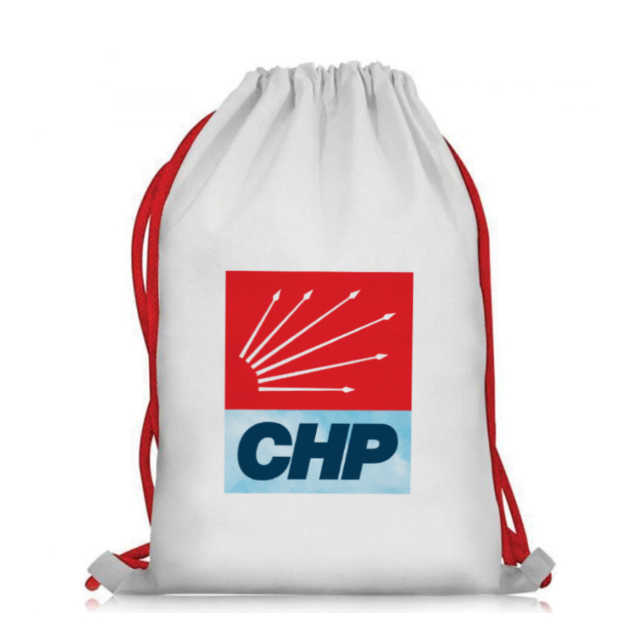 CHP Logo Baskılı İp Büzgülü Çanta