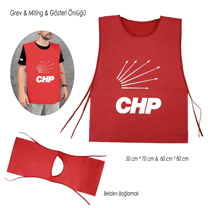 CHP Logo Baskılı Miting Önlüğü