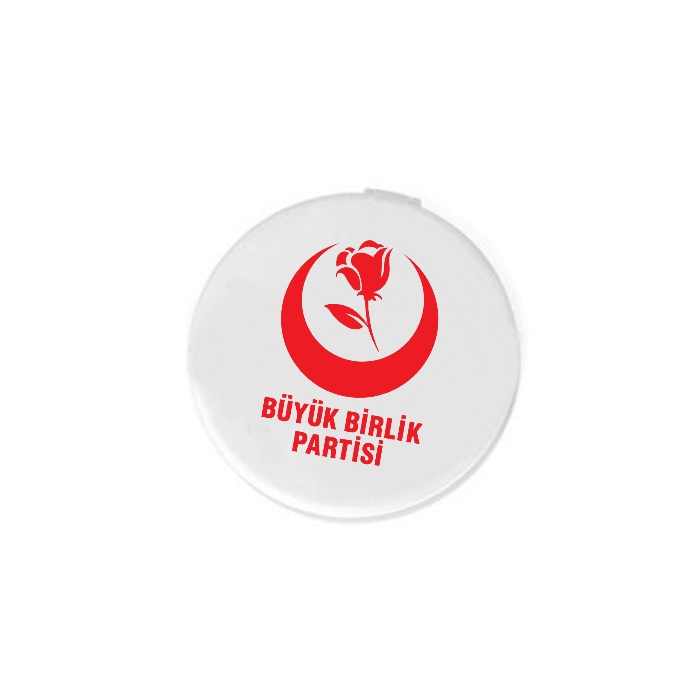 Büyük Birlik Partisi Logo Baskılı Ayna Yuvarlak