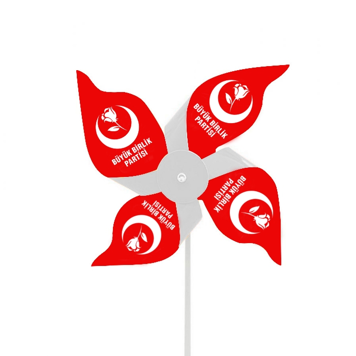 Büyük Birlik Partisi Logo Baskılı Rüzgar Gülü