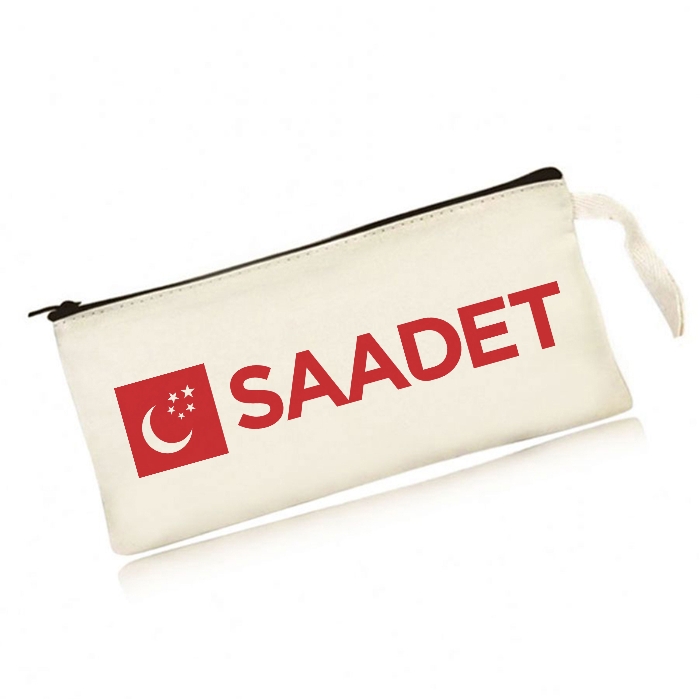 Saadet Partisi Logo Baskılı Ham Bez Kalemlik 