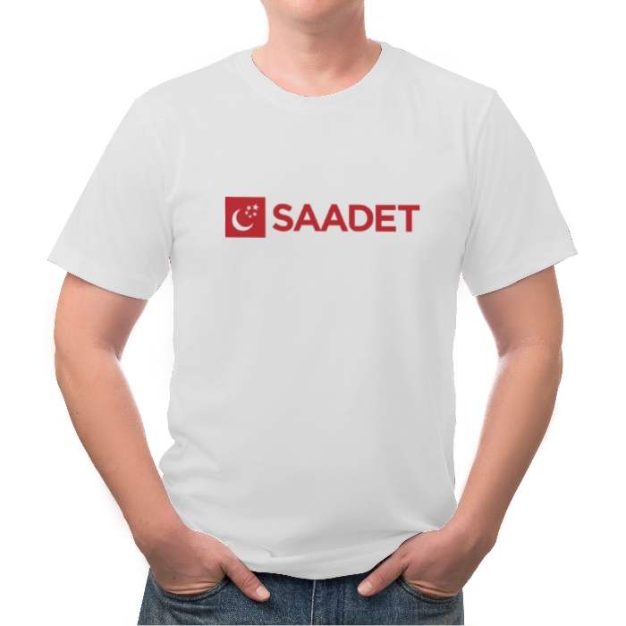 Saadet Partisi Logo Baskılı Yuvarlak Yaka T-Shirt