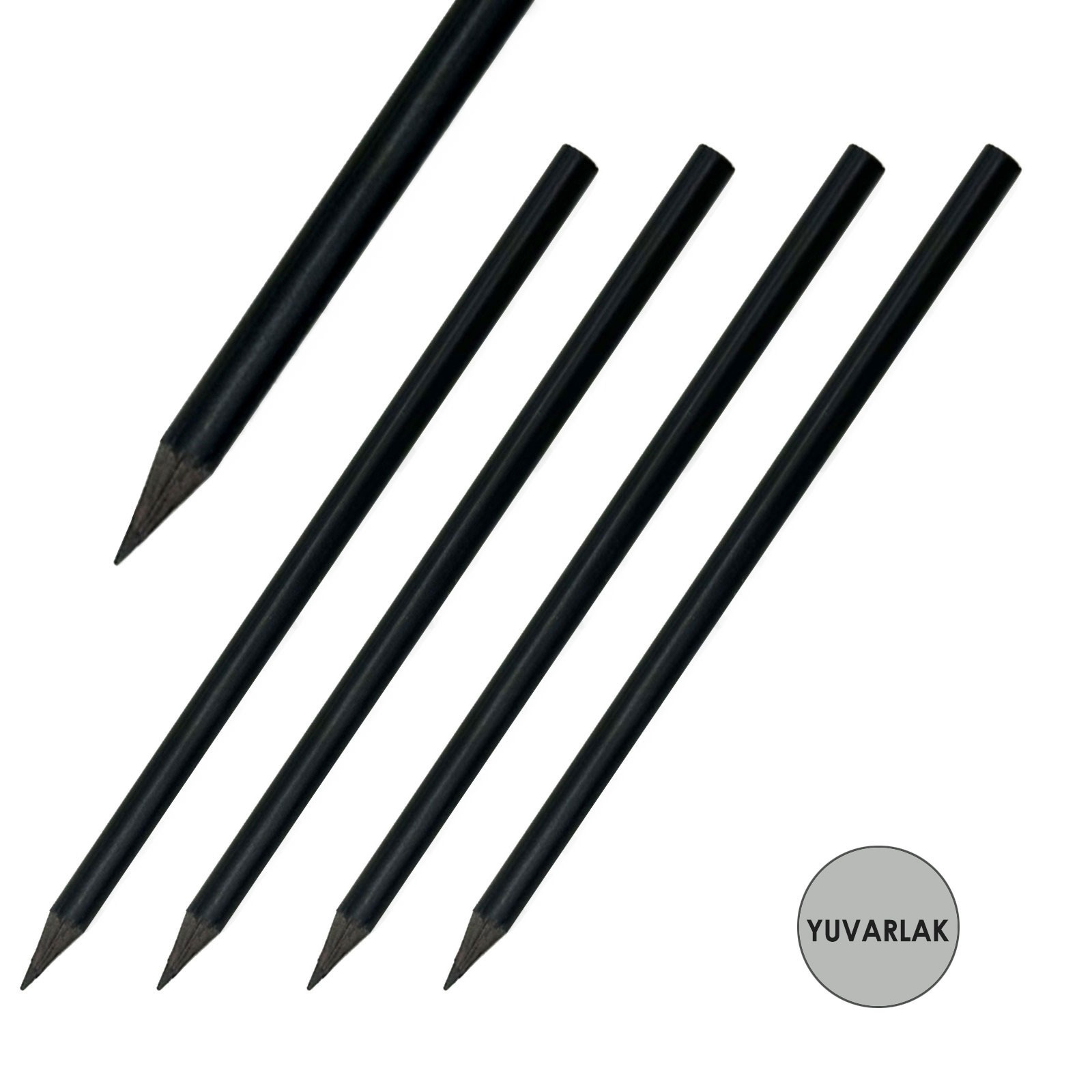 Yuvarlak Siyah Latalı Kurşun Kalem 