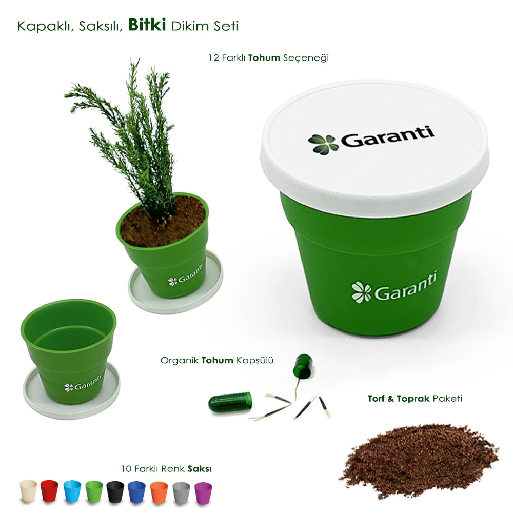 Kapaklı Mini Saksı ve Dikim Seti