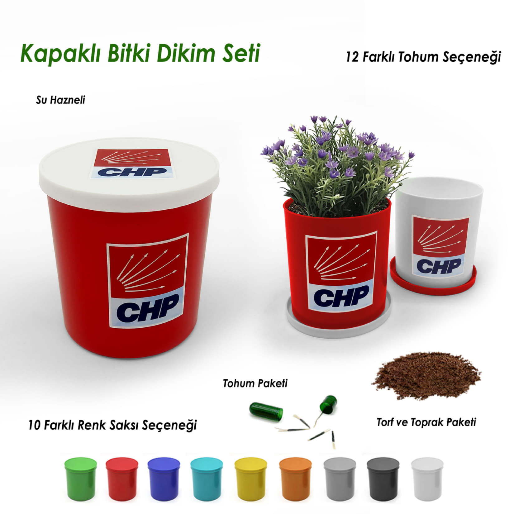 Yuvarlak Saksılı Bitki Dikim Seti