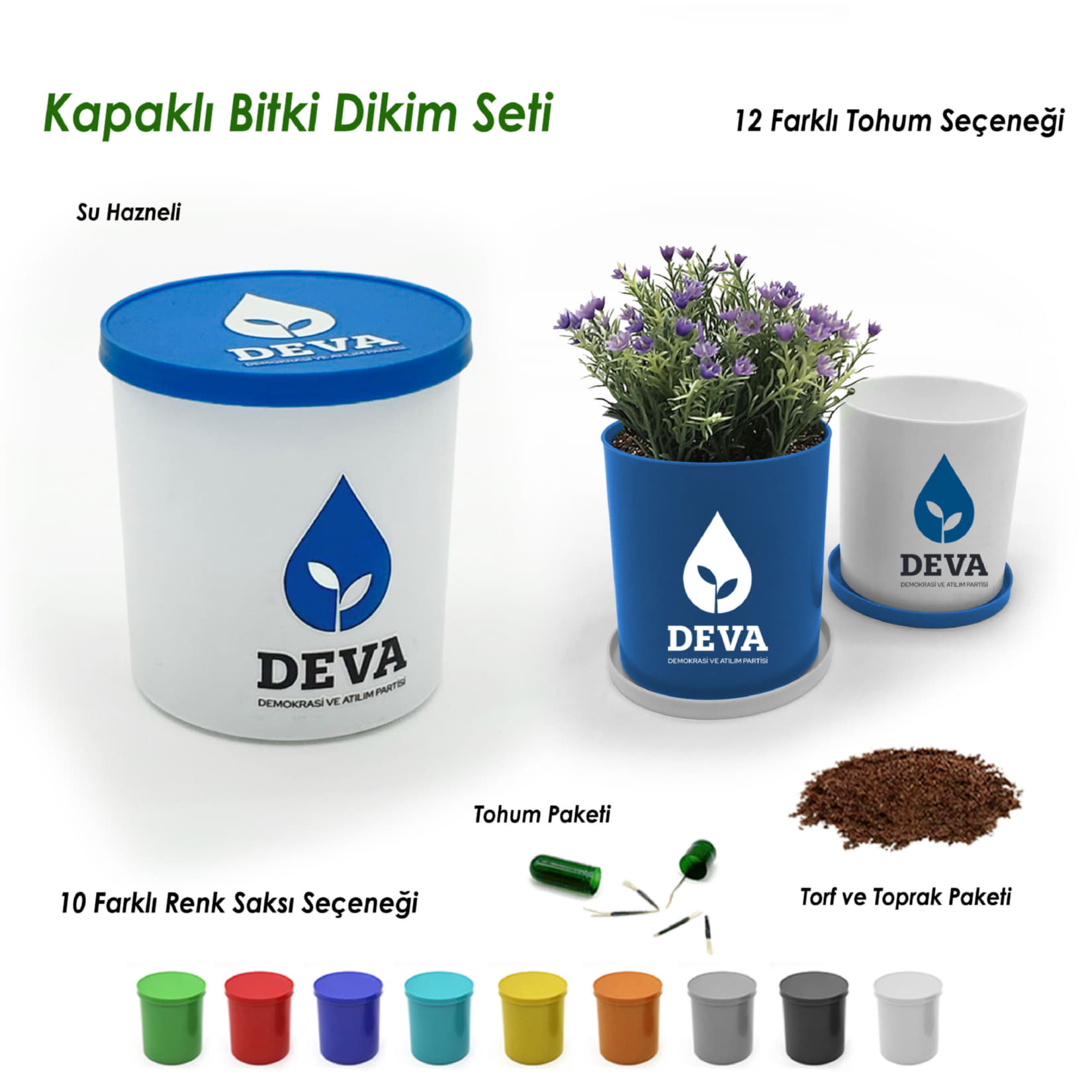 Yuvarlak Saksılı Bitki Dikim Seti