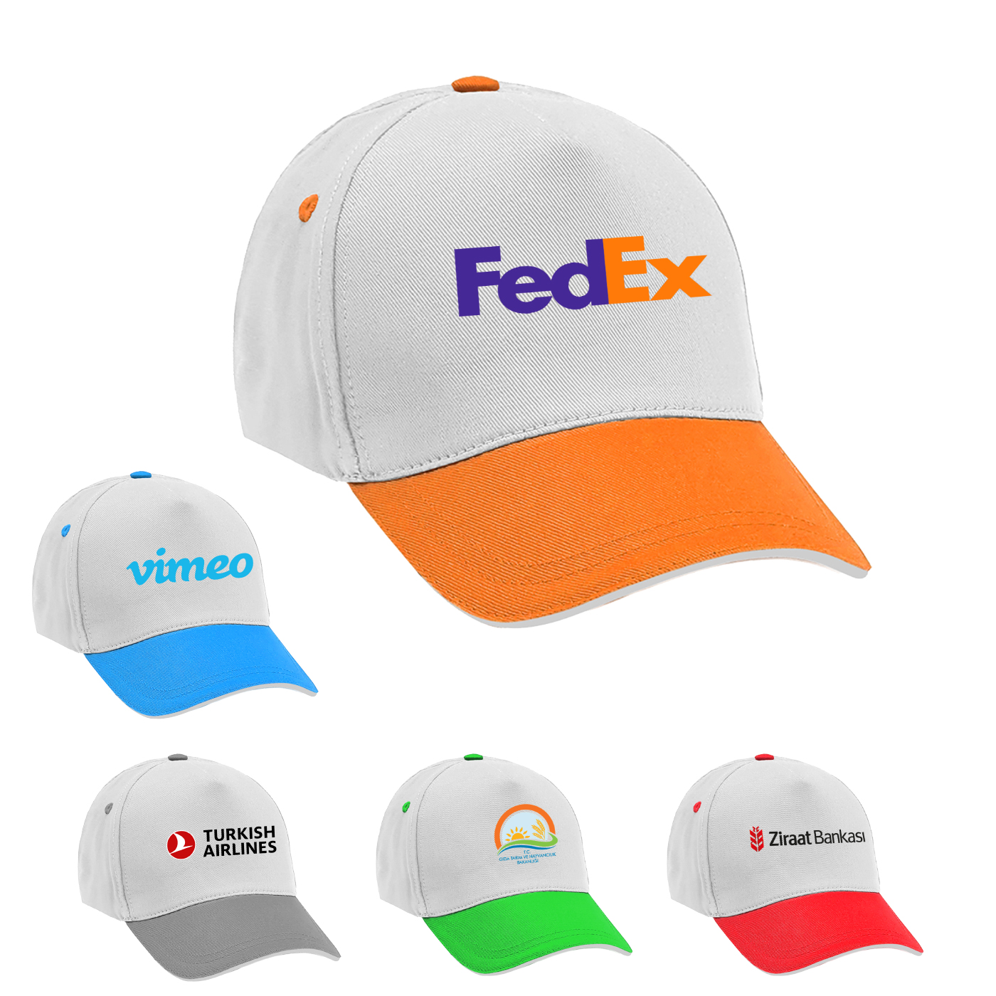 Promosyon Şapka - Pamuk - Turuncu Siper