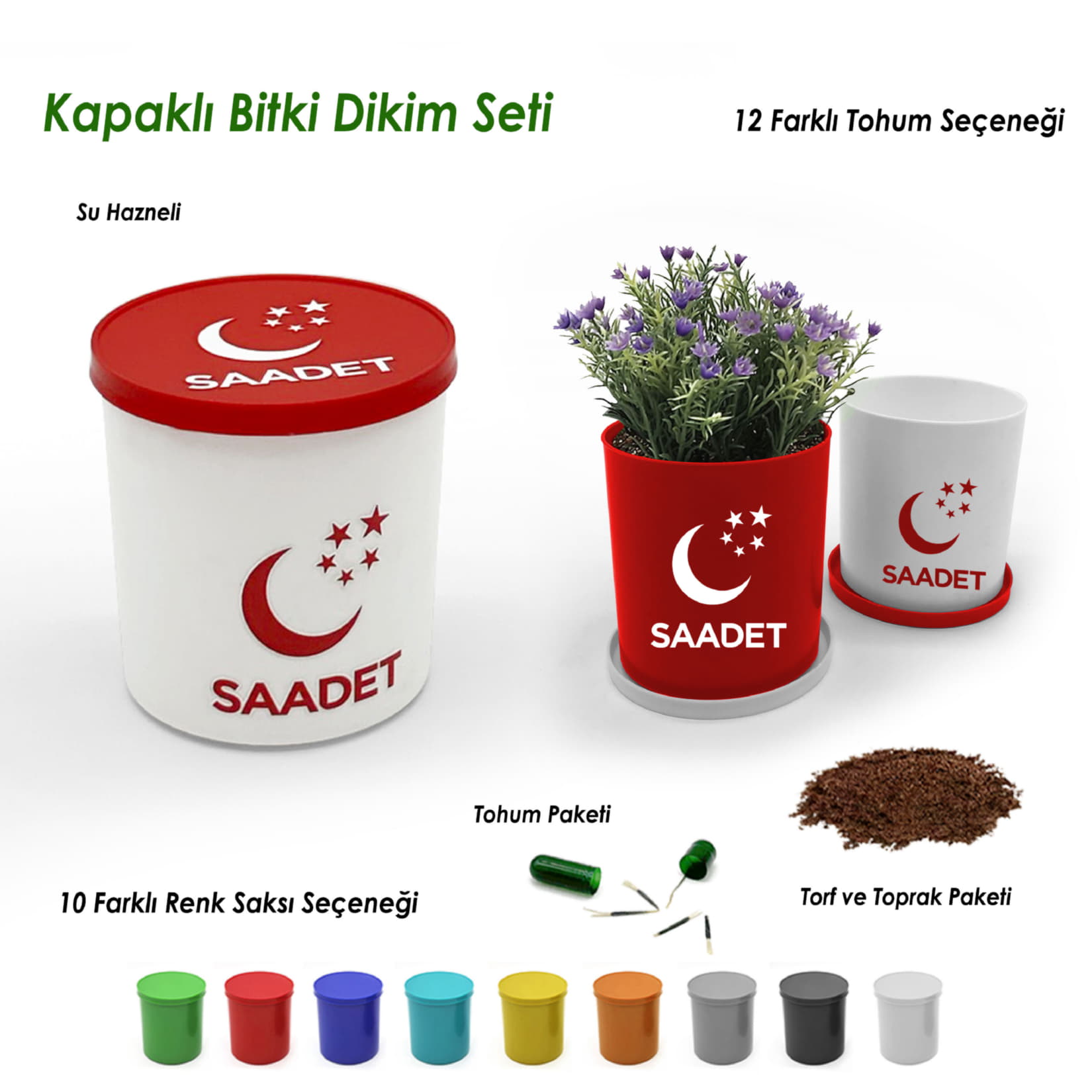 Yuvarlak Saksılı Bitki Dikim Seti