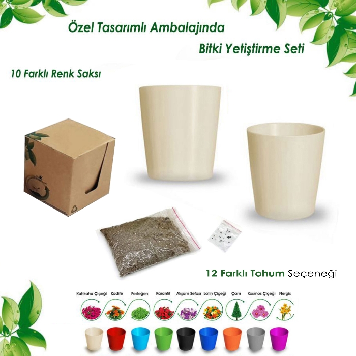 Promosyon Kutulu Bitki Dikim Seti (Yuvarlak)