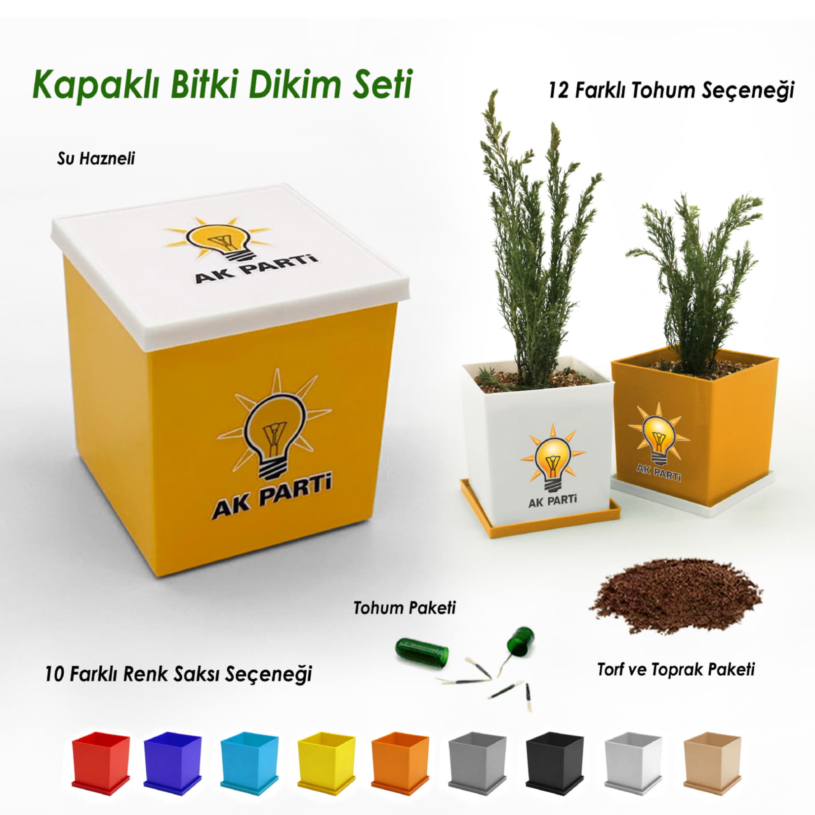 AK Parti Logo Baskılı Bitki Seti