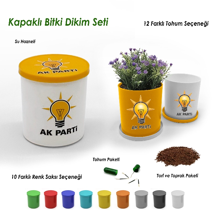 AK Parti Logo Baskılı Bitki Dikim Seti