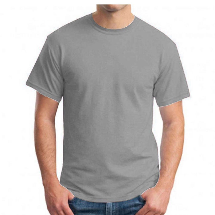 Stoklu Gri Melanj T-Shirt