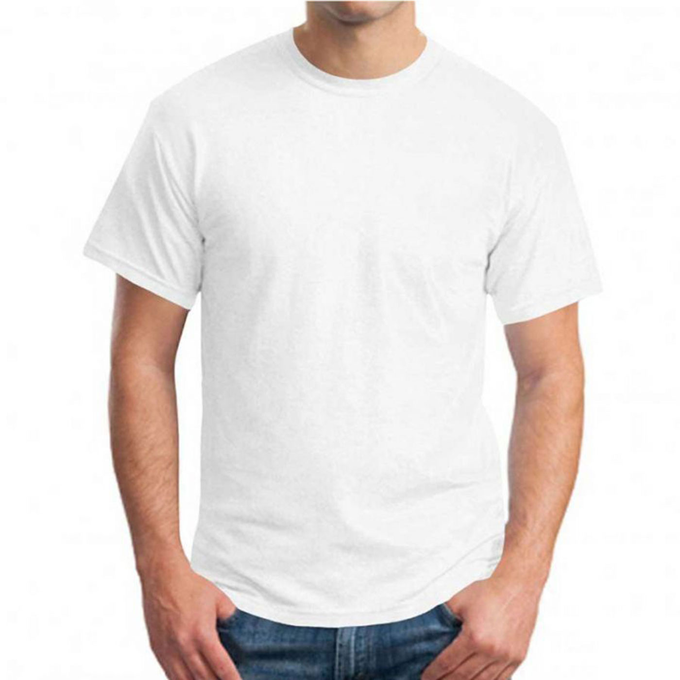 Beyaz Sıfır Yaka T-Shirt
