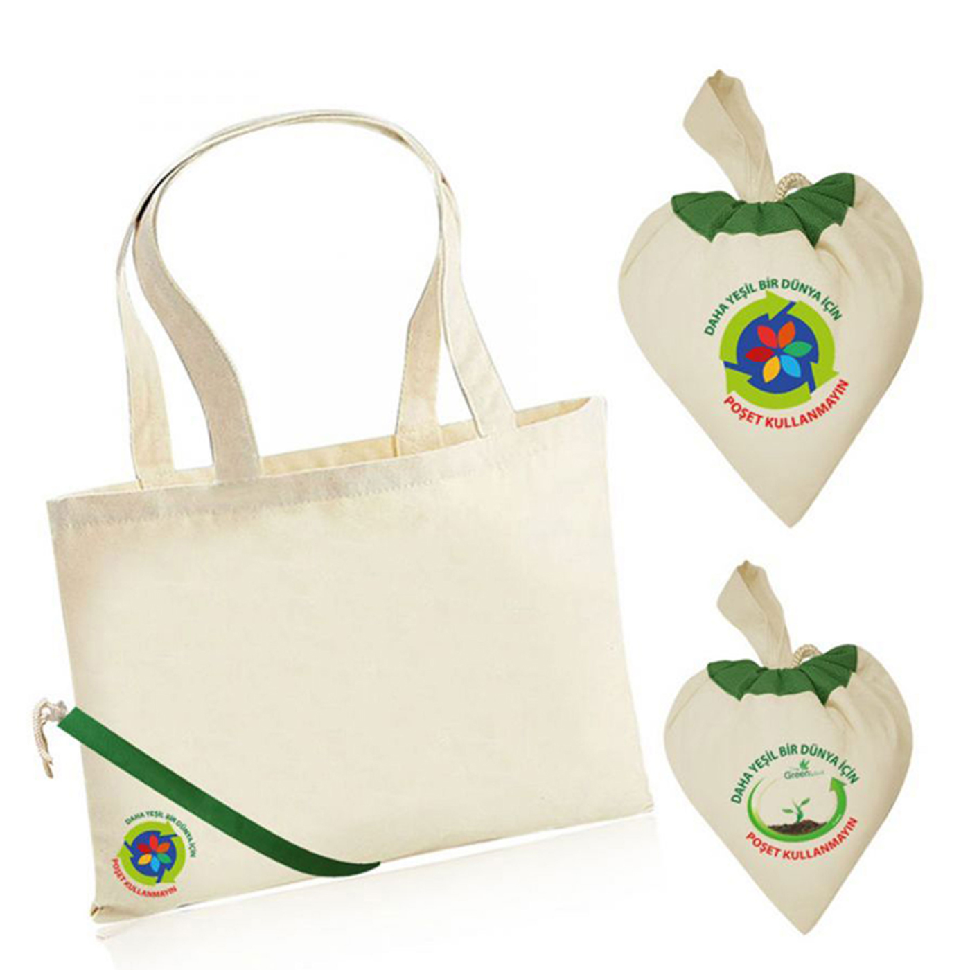 Ham Bez Çanta Kalp Şekilli Büzgülü