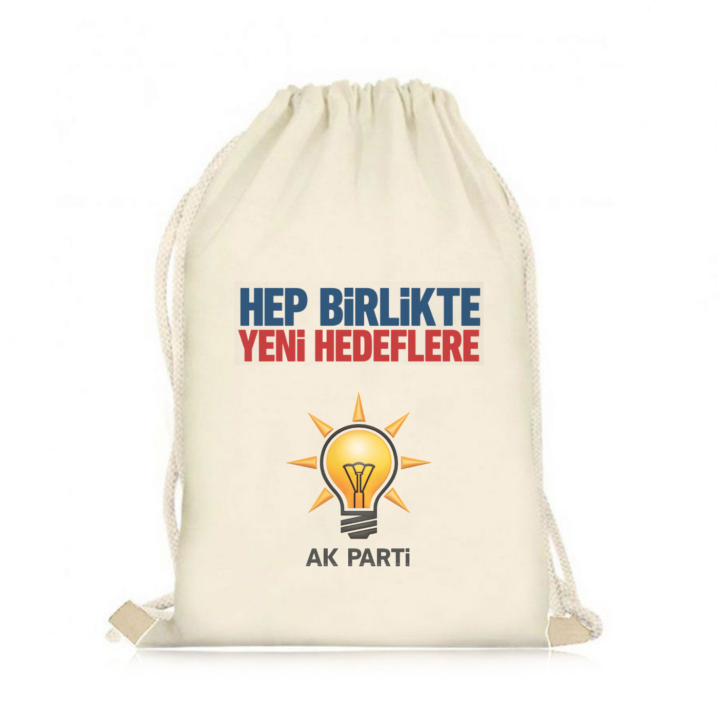 AkParti Logo Baskılı İp Büzgülü Çanta