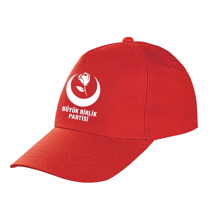Büyük Birlik Partisi Kırmızı Logo Baskılı Şapka