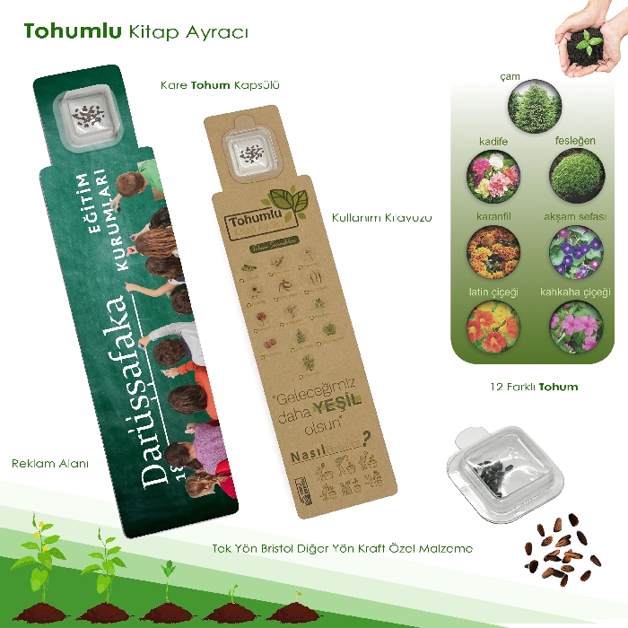 Doğa Dostu Promosyon Tohumlu Kitap Ayracı