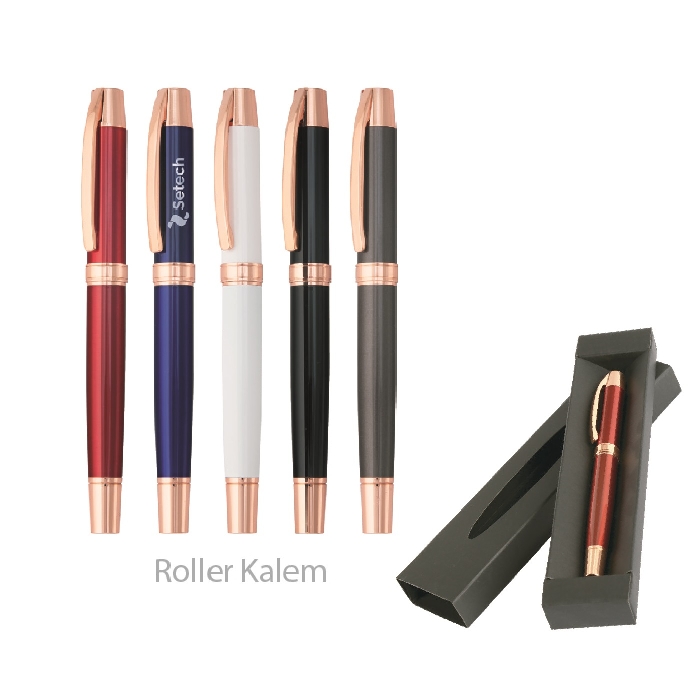 38252 - Dayanıklı Promosyon Tekli Kutulu Roller Kalem