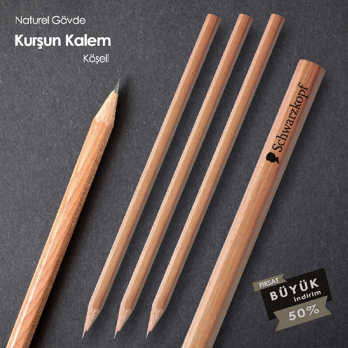 10310 - Promosyon Köşeli Naturel Kalem