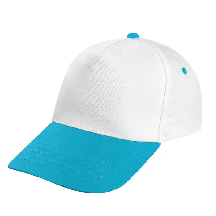 Beyaz - Turkuaz Renkte Baskılı Hediyelik Şapka