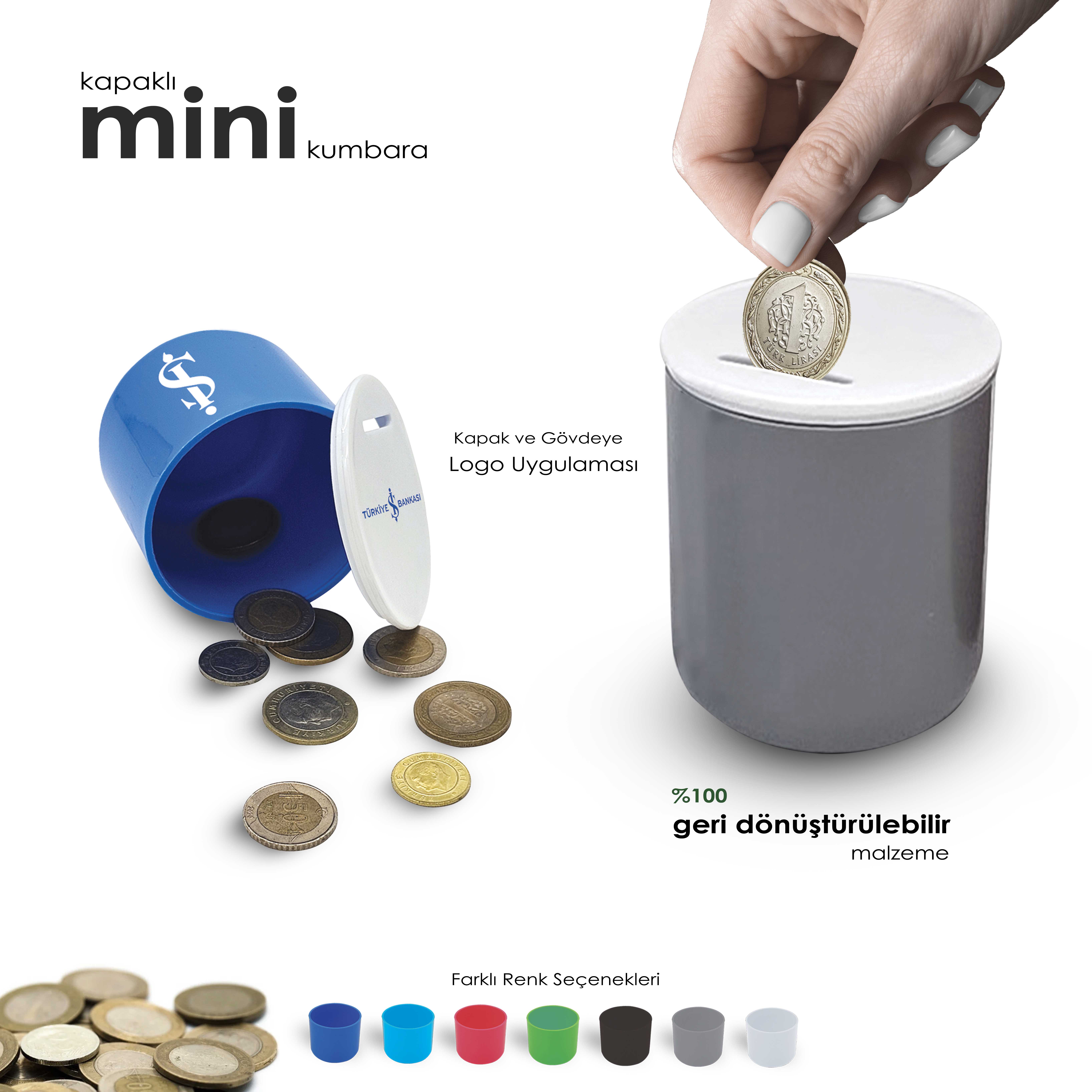 Geniş Reklam Alanı Promosyon Plastik Kumbara